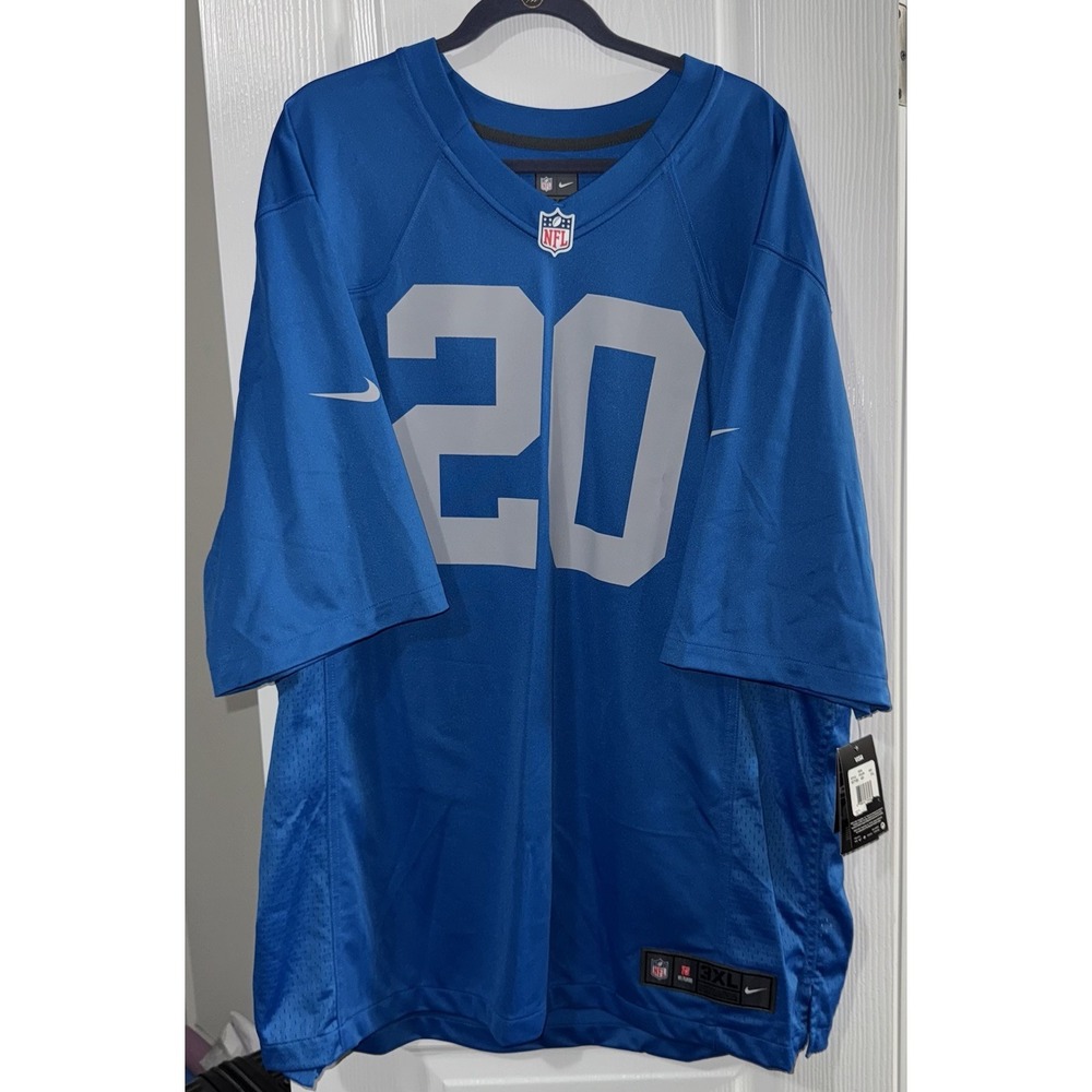 Nike NFL Barry Sanders Detroit Lions Men's Blue‎ Jersey 3XL NWTS!